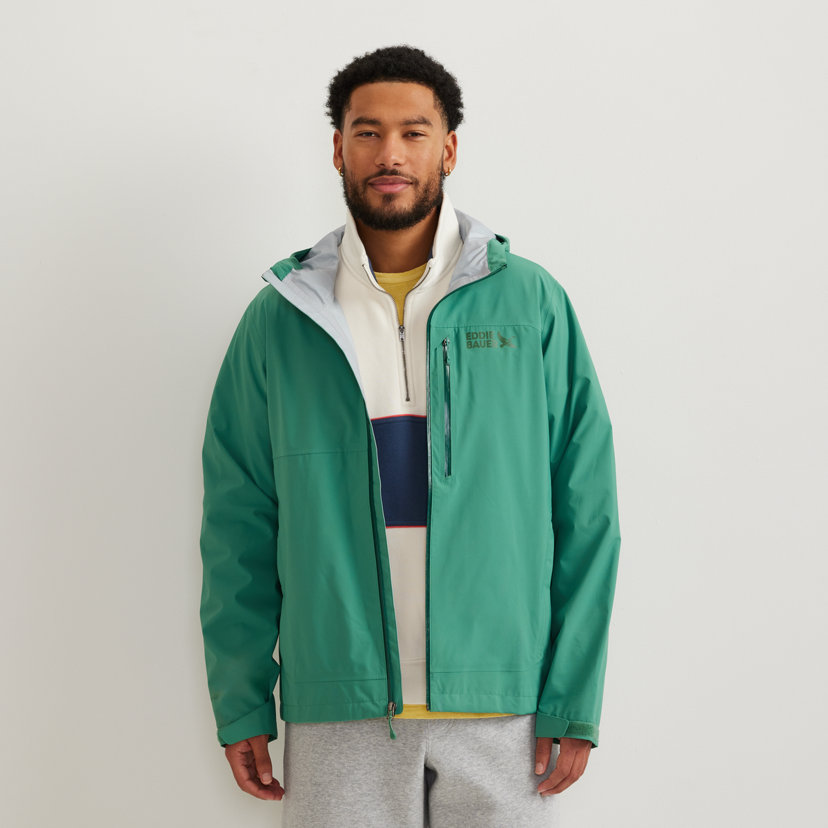 Eddie Bauer Men's Cloud Cap 3L Waterproof Stretch Hooded Rain Jacket product image