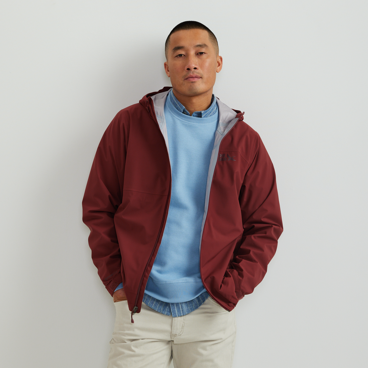 Eddie Bauer Men's Cloud Cap 3L Waterproof Stretch Hooded Rain Jacket alternate view 1