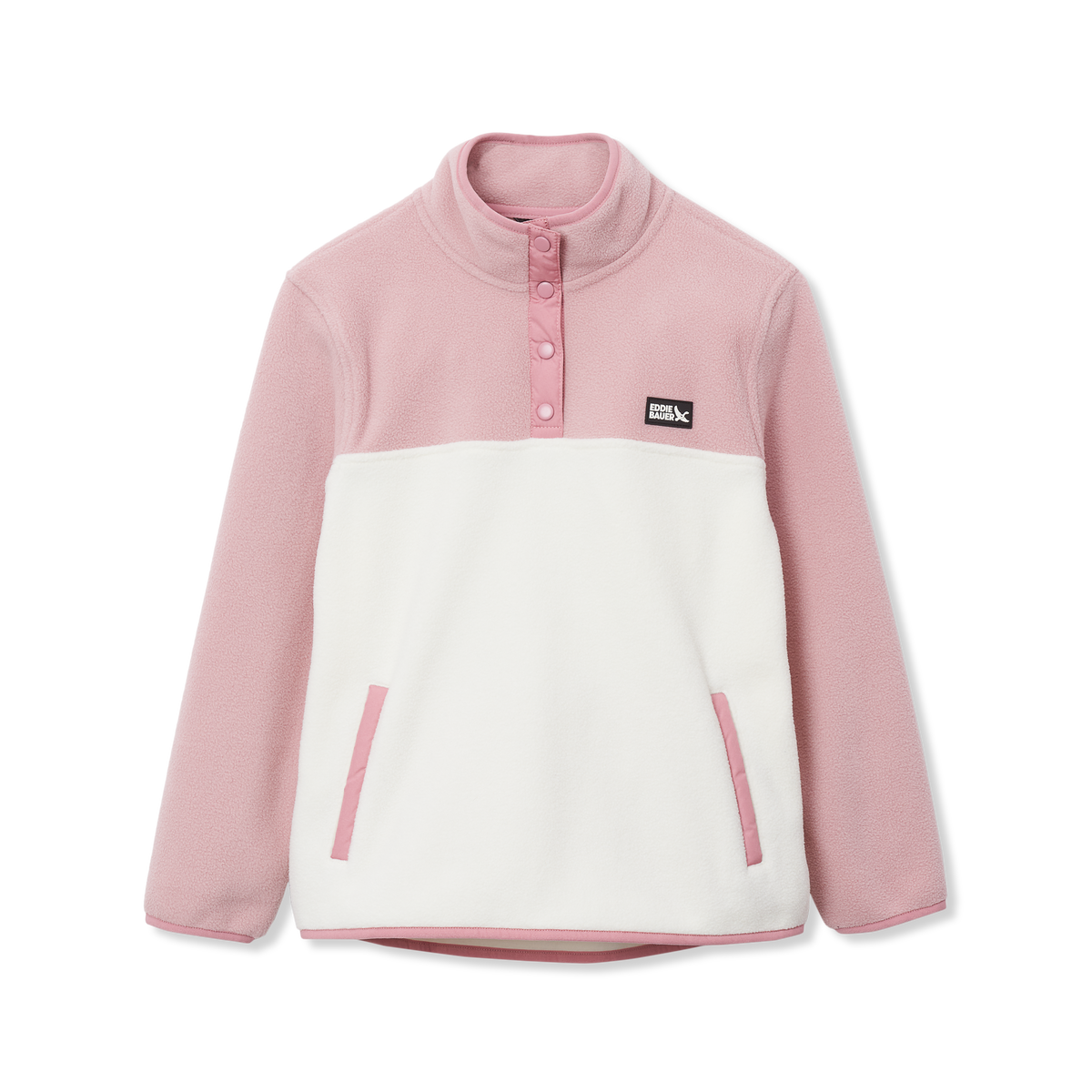 Eddie Bauer Girls Quest Fleece Snap Neck Pullover alternate view 3