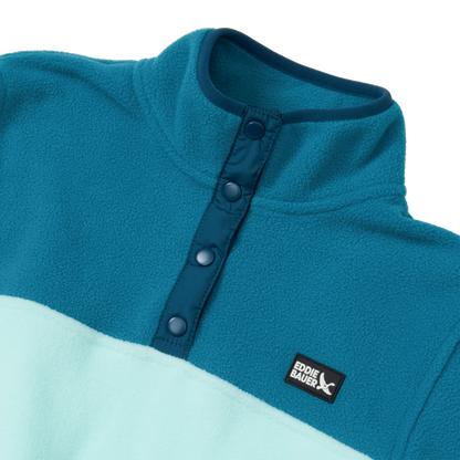Eddie Bauer Girls Quest Fleece Snap Neck Pullover alternate view 2