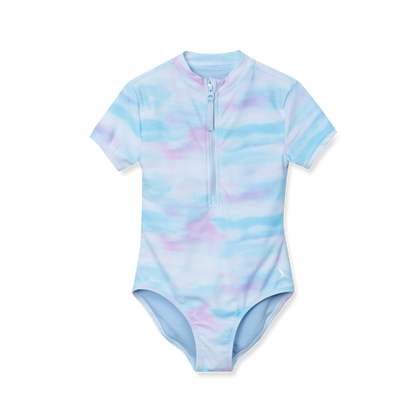 Eddie Bauer Girls Sea Spray SS One PC Zip Front Swimsuit alternate view 1