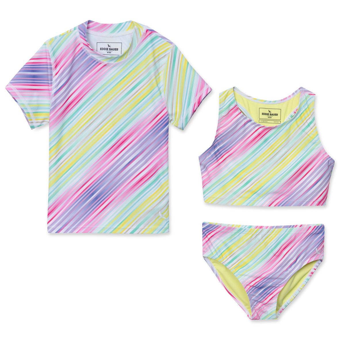 Eddie Bauer Girls Sea Spray 3 PC Short Sleeve Swim Set product image