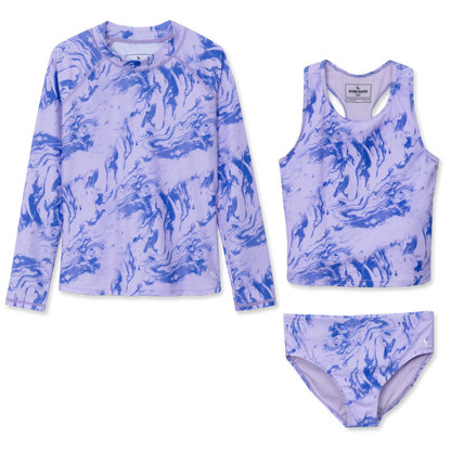 Eddie Bauer Girls Sea Spray 3 PC LS Swim Set alternate view 1