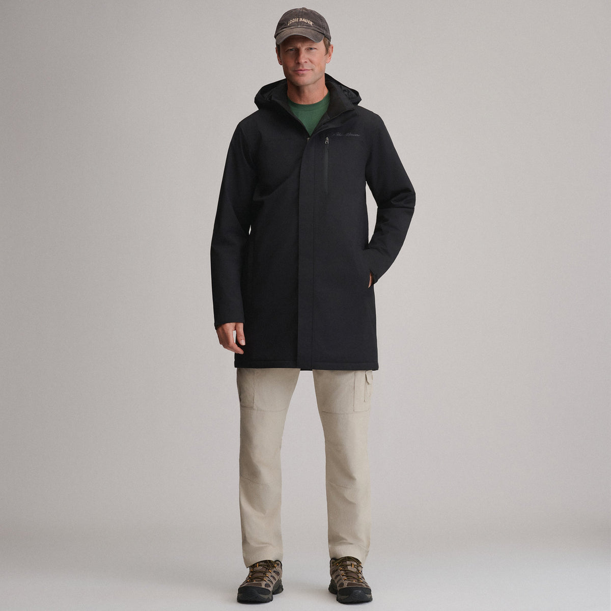 Eddie Bauer Men's Mainstay Insulated Waterproof Hooded Trench Coat alternate view 5