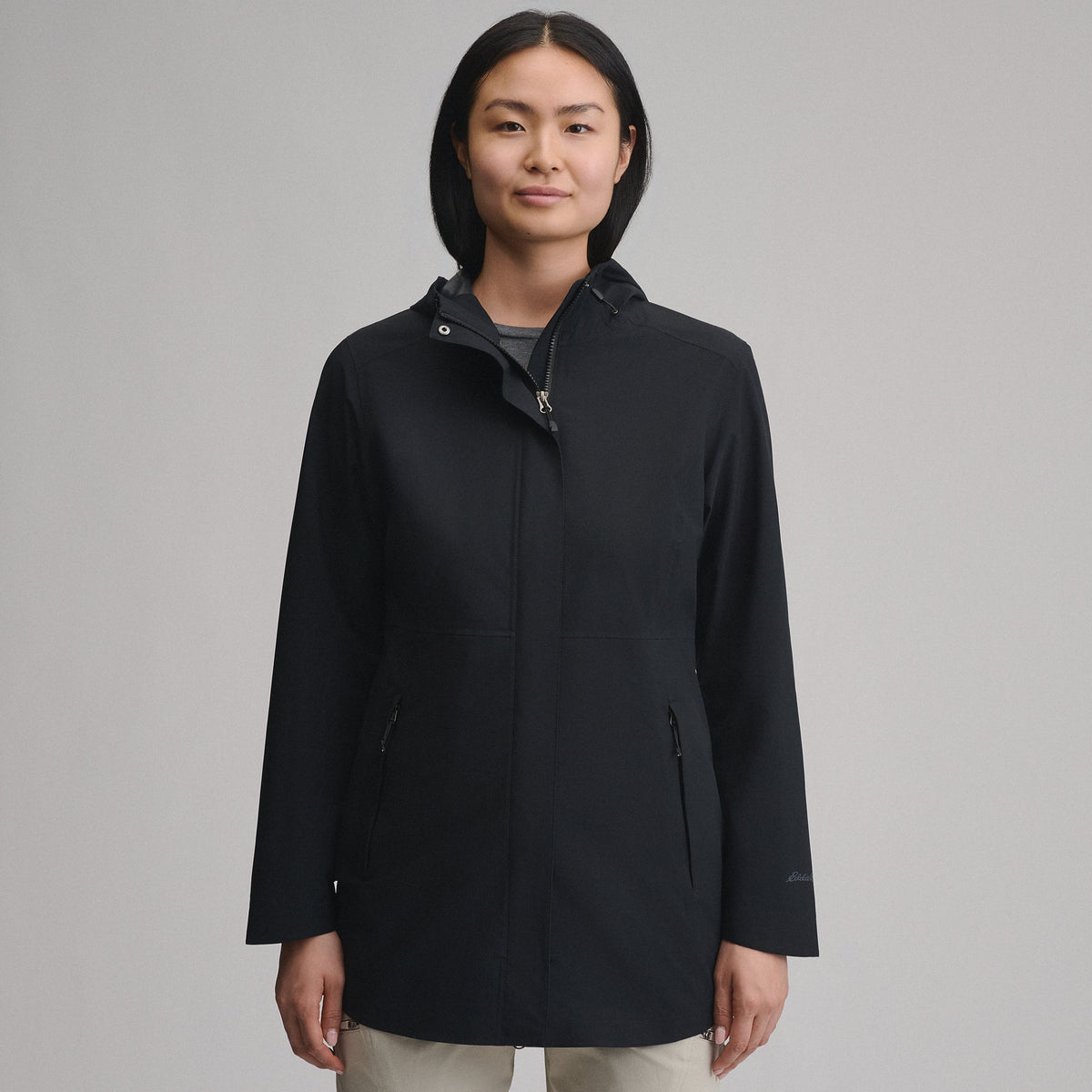 Eddie Bauer Women's Cloud Cap Waterproof Stretch Hooded Rain Parka alternate view 1
