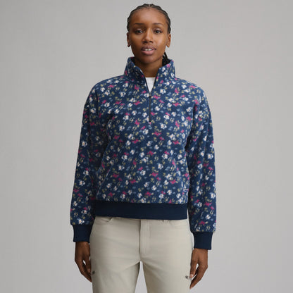 Eddie Bauer Women's Authentic Outdoor Fleece 1/4-Zip Mock Pullover - Print alternate view 4