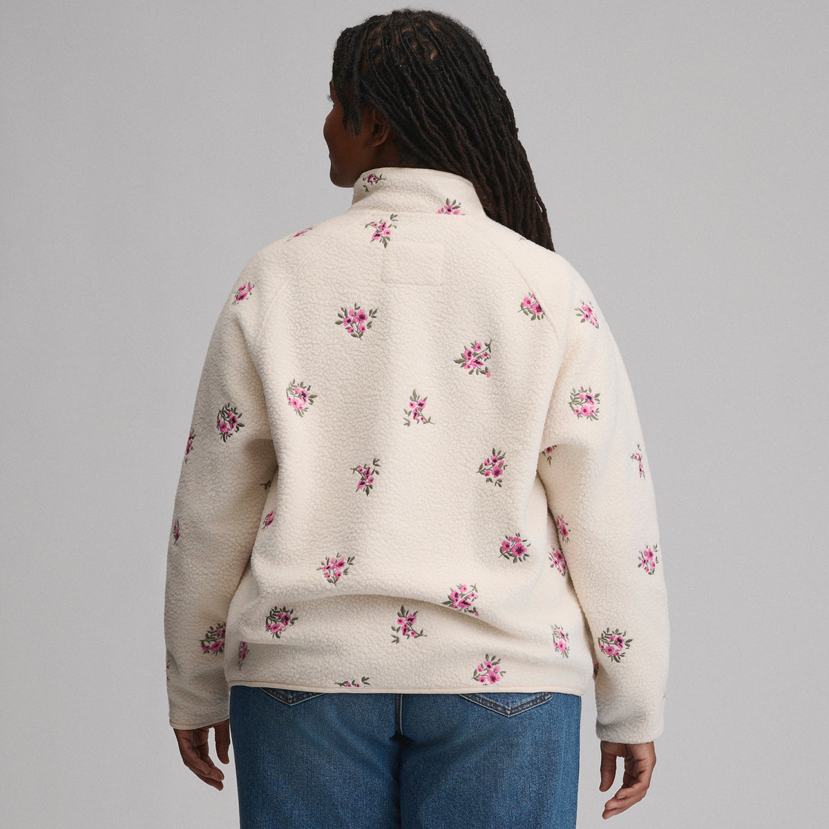 Eddie Bauer Women's Plush Fleece Snap-Mock Pullover - Embroidered alternate view 1