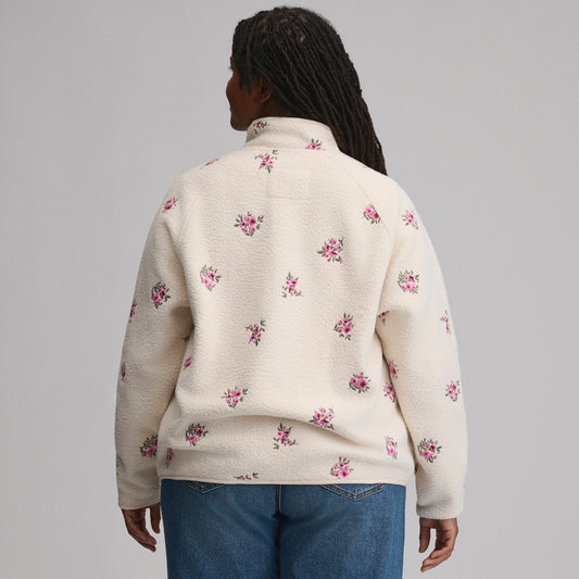 Eddie Bauer Women's Plush Fleece Snap-Mock Pullover - Embroidered alternate view 1