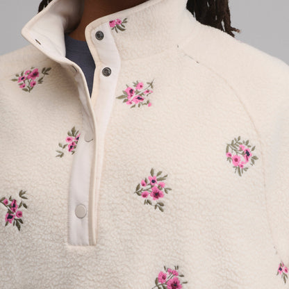 Eddie Bauer Women's Plush Fleece Snap-Mock Pullover - Embroidered alternate view 2