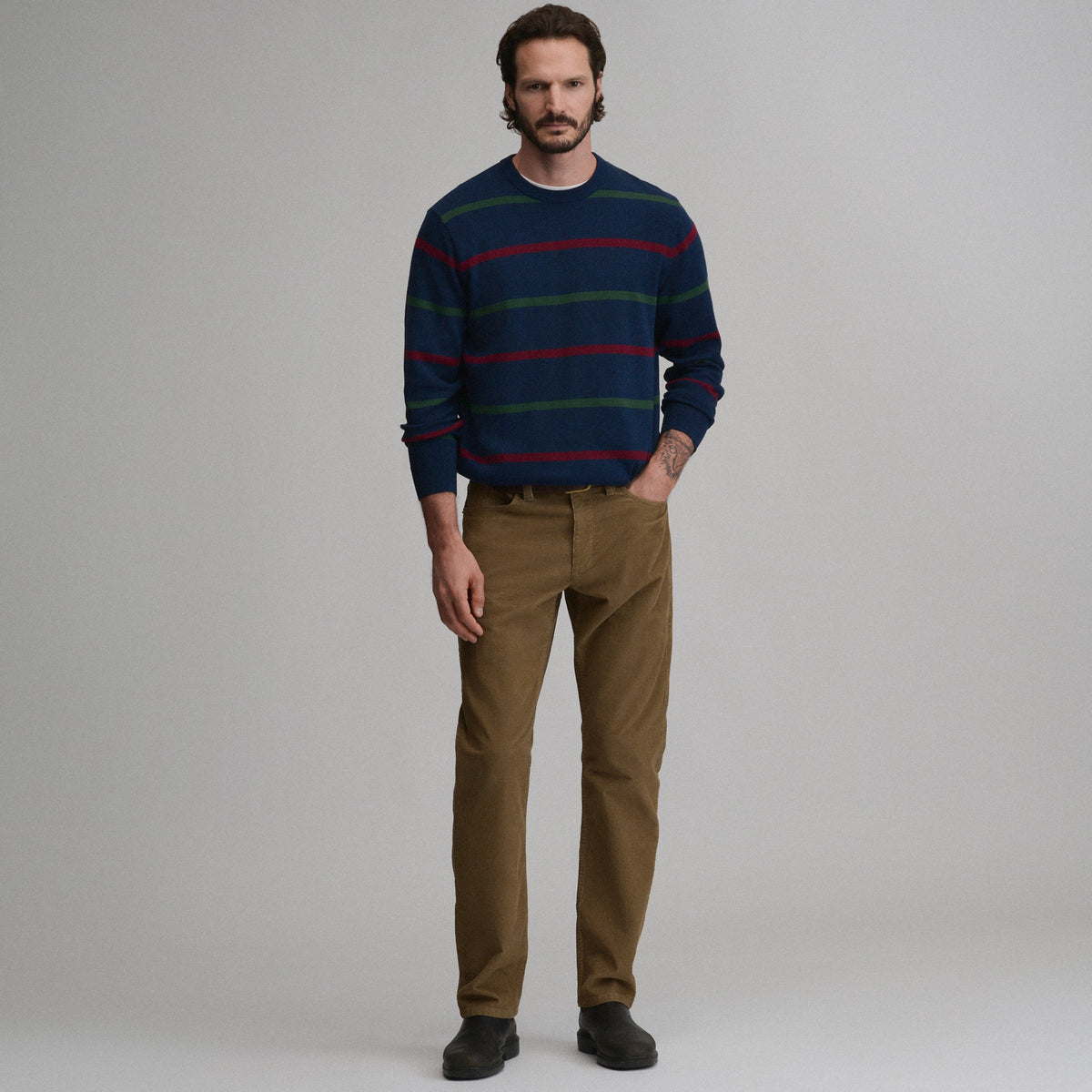 Eddie Bauer Men's Classic Crew Stripe Sweater alternate view 3