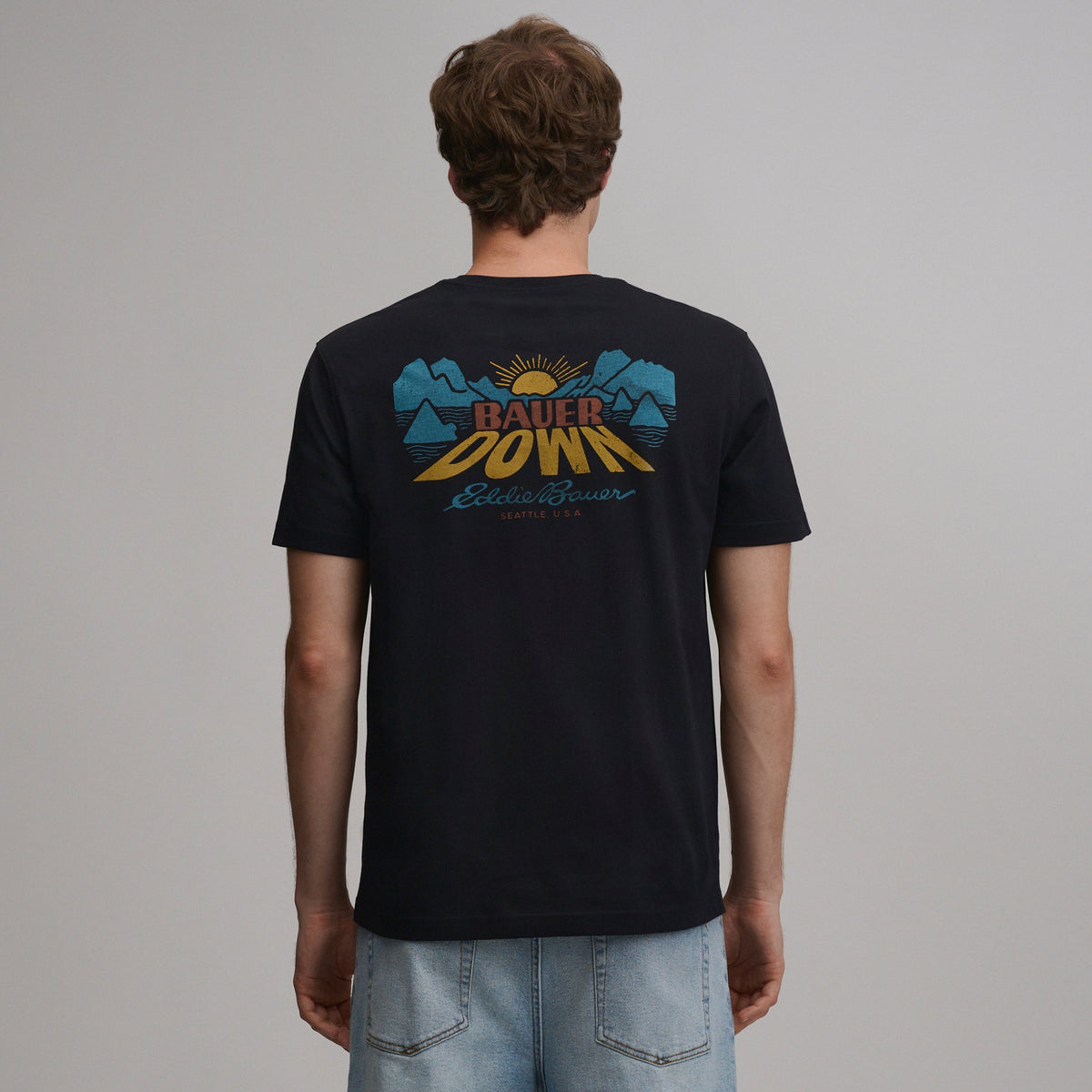 Eddie Bauer Men's EB Bauer Down Logo T-Shirt alternate view 1