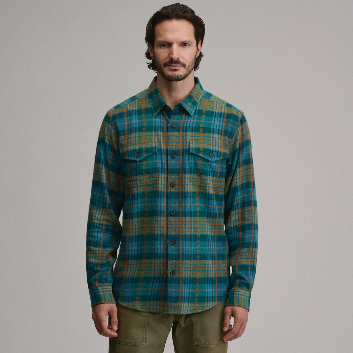 Eddie Bauer Men's Long-Sleeve Eddie's Cabin Shirt - Jacquard Plaid product image