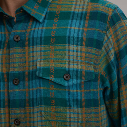 Eddie Bauer Men's Long-Sleeve Eddie's Cabin Shirt - Jacquard Plaid alternate view 2