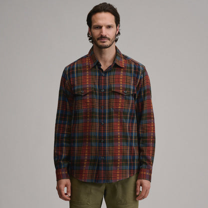 Eddie Bauer Men's Long-Sleeve Eddie's Cabin Shirt - Jacquard Plaid alternate view 4