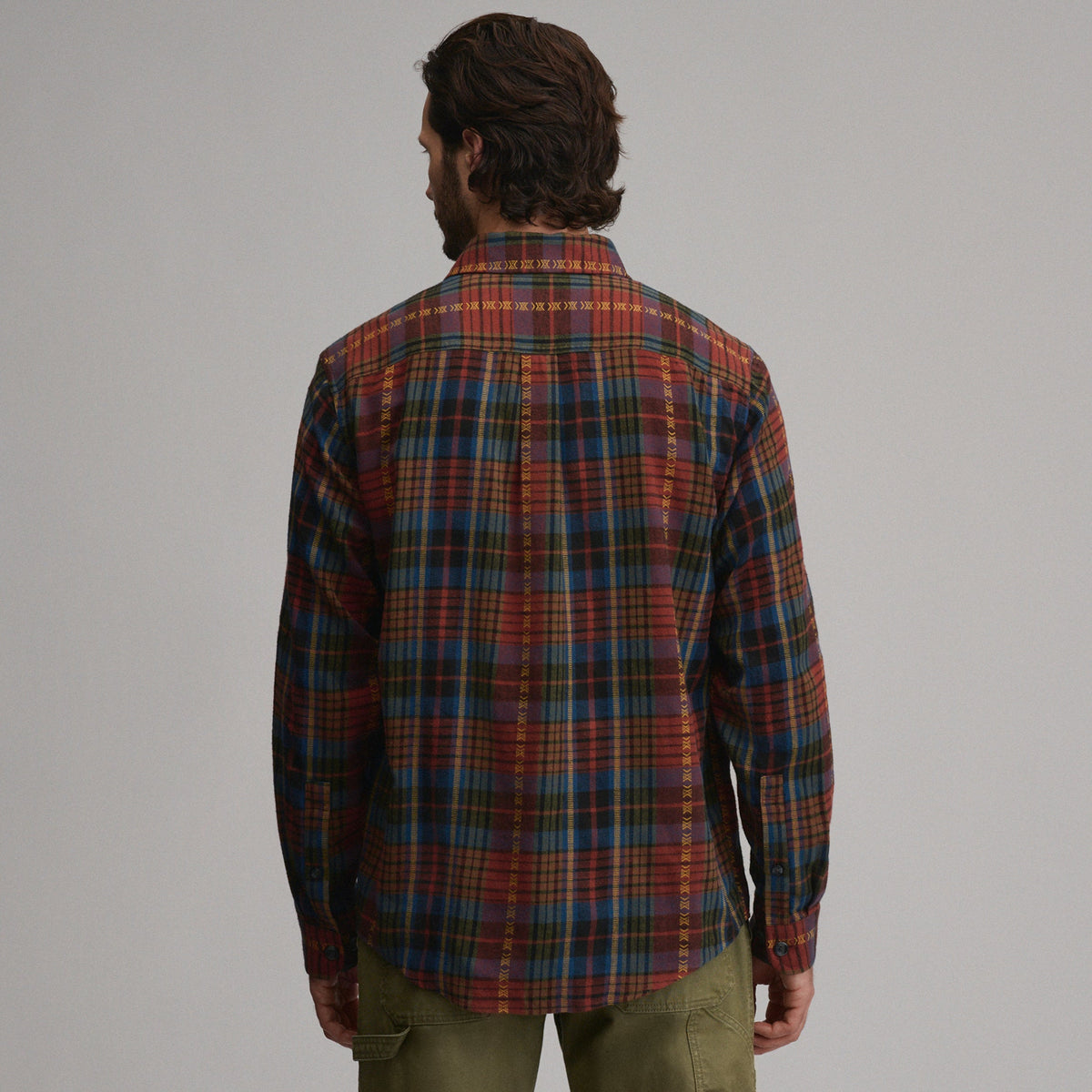 Eddie Bauer Men's Long-Sleeve Eddie's Cabin Shirt - Jacquard Plaid alternate view 5