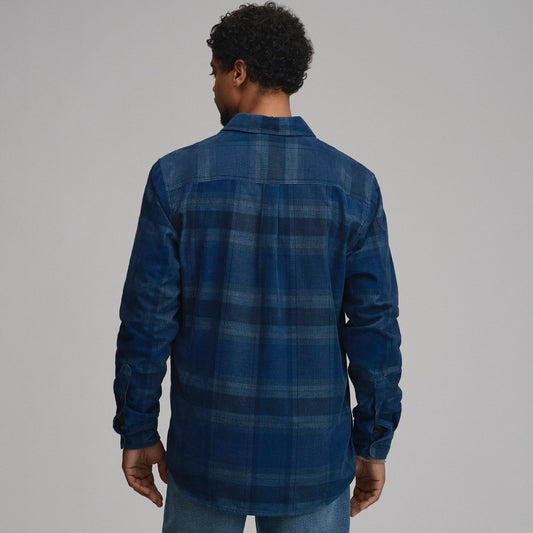 Eddie Bauer Men's Long-Sleeve Fine Wale Corduroy Shirt - Plaid alternate view 1