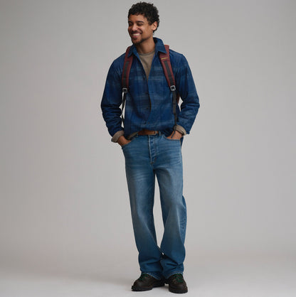 Eddie Bauer Men's Long-Sleeve Fine Wale Corduroy Shirt - Plaid alternate view 3