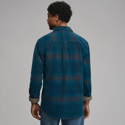 Eddie Bauer Men's Long-Sleeve Fine Wale Corduroy Shirt - Plaid alternate view 5