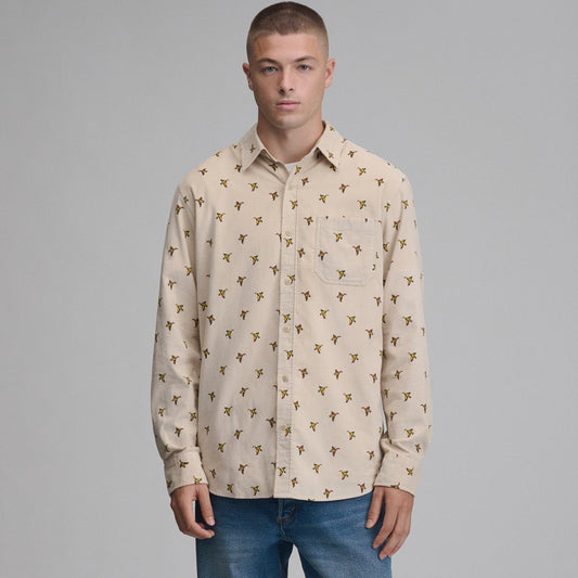 Eddie Bauer Men's Long-Sleeve Fine Wale Corduroy Shirt - Print product image