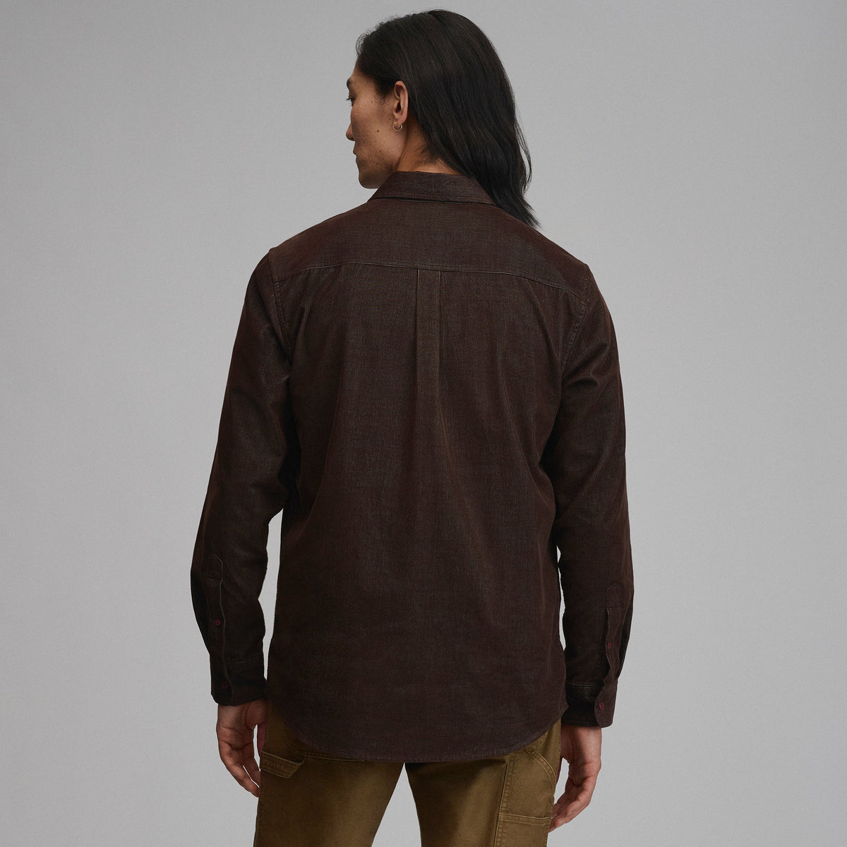 Eddie Bauer Men's Long-Sleeve Fine Wale Corduroy Shirt - Solid alternate view 1
