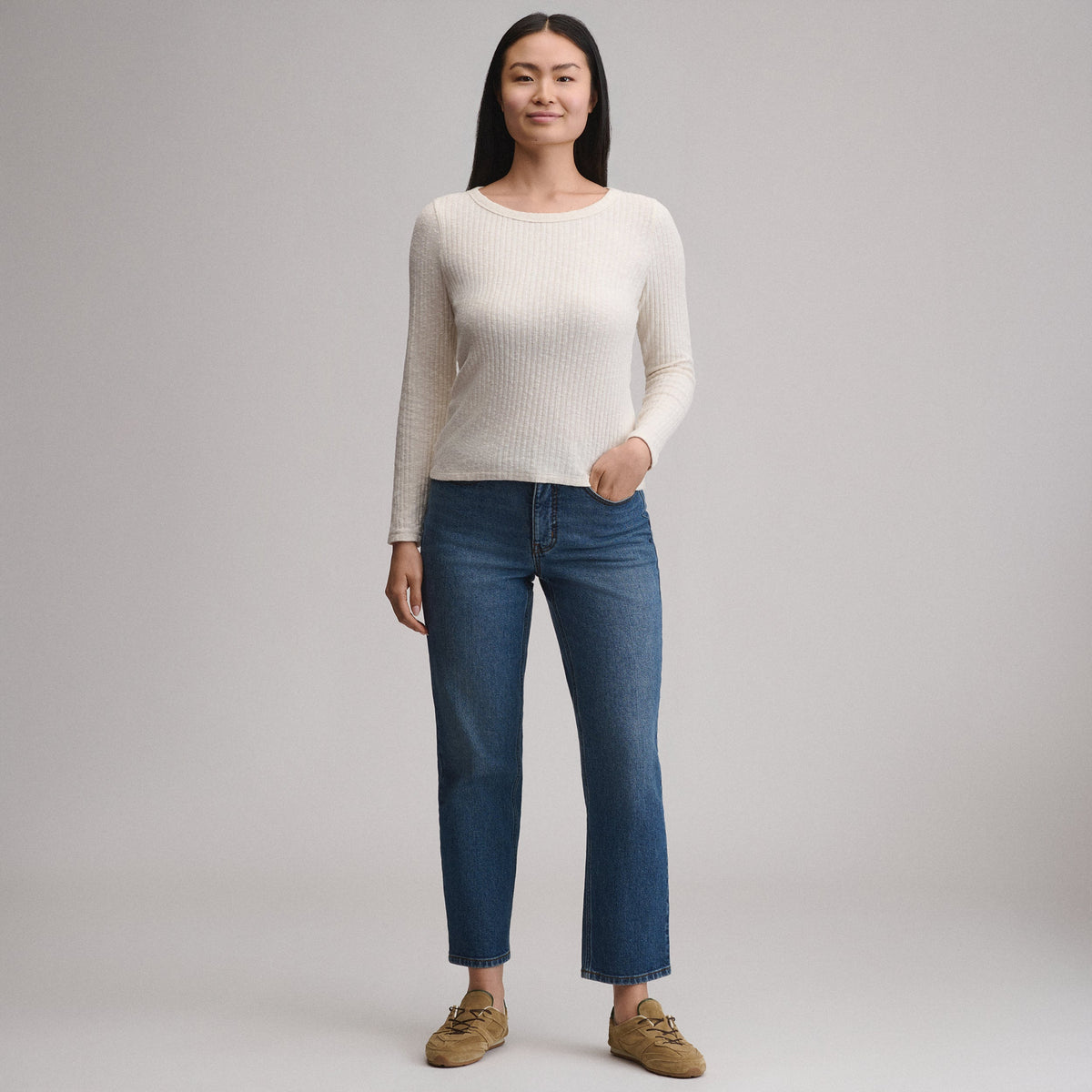 Eddie Bauer Women's Long-Sleeve Hacci Ribbed Top alternate view 3