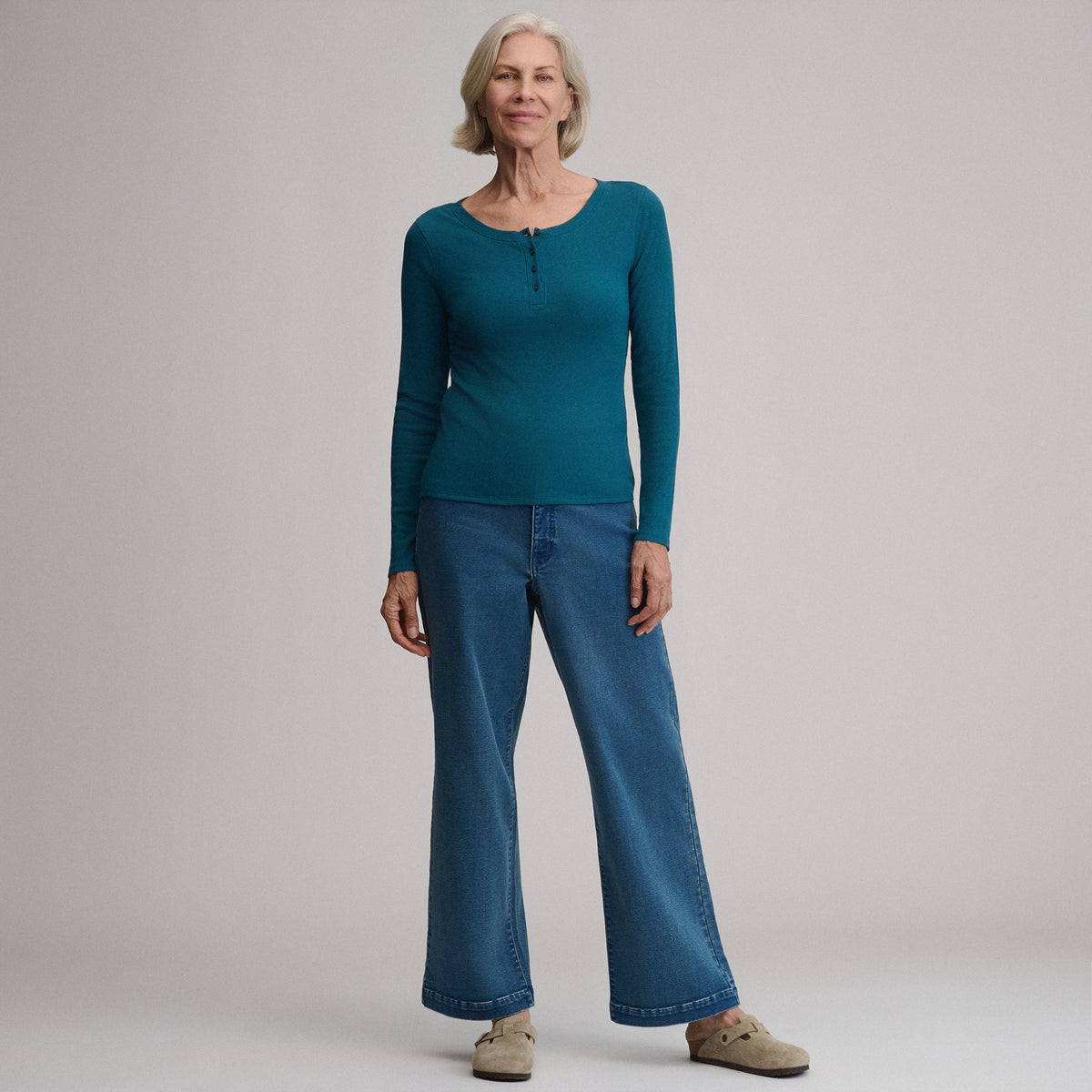 Eddie Bauer Women's Softline Rib Long-Sleeve Henley alternate view 3