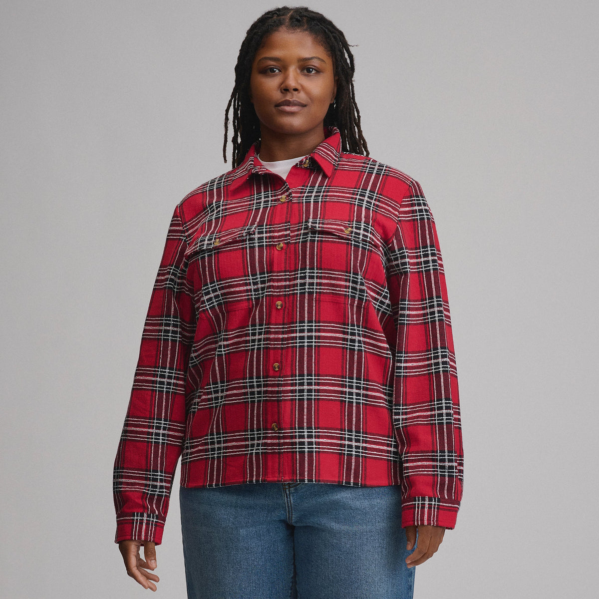 Eddie Bauer Women's Long-Sleeve Heritage Soft Classic Novelty Flannel Shirt alternate view 4