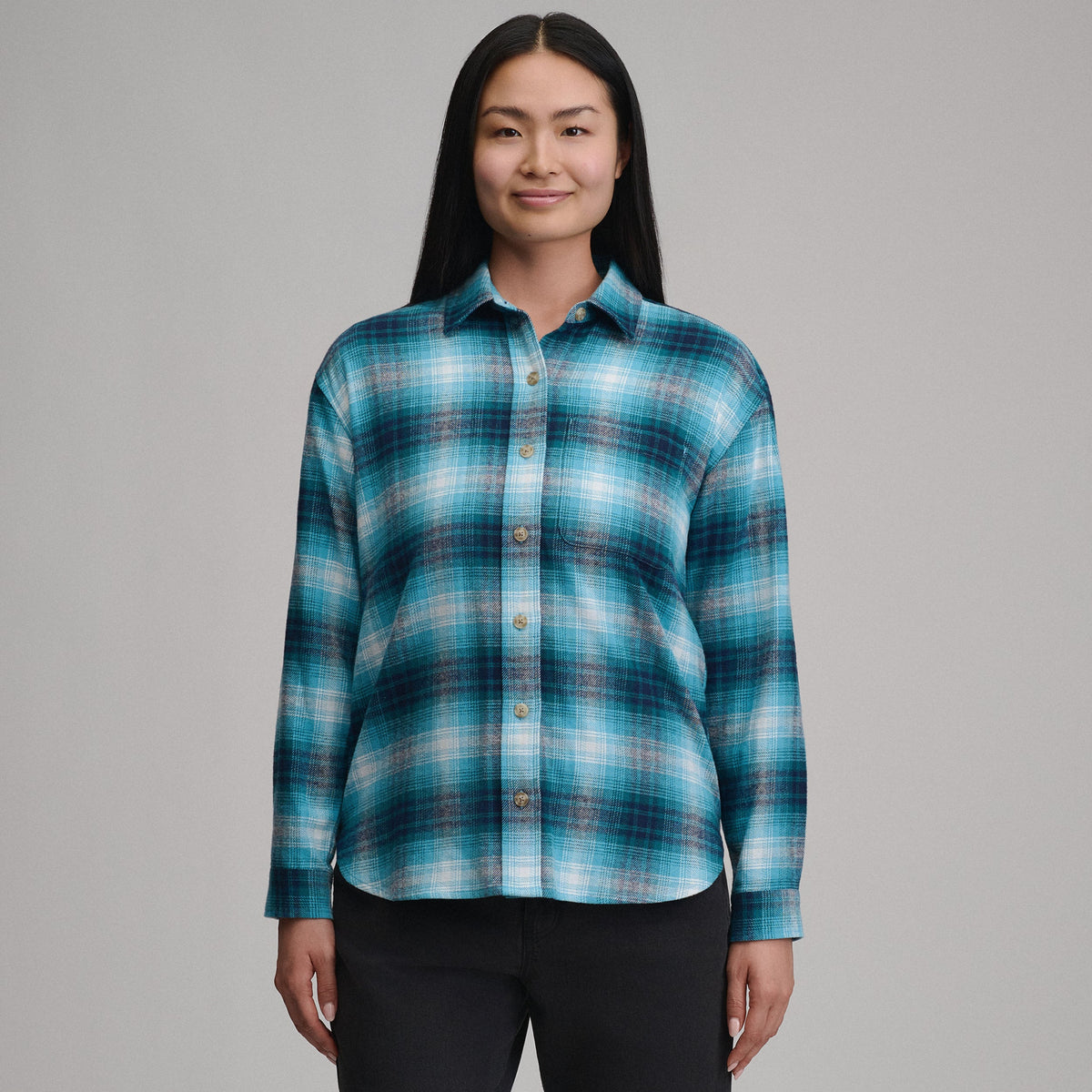 Eddie Bauer Women's Long-Sleeve Heritage Soft Boyfriend Flannel Shirt product image