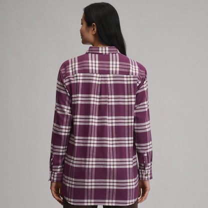 Eddie Bauer Women's Field Flex Boyfriend Flannel Shirt alternate view 5