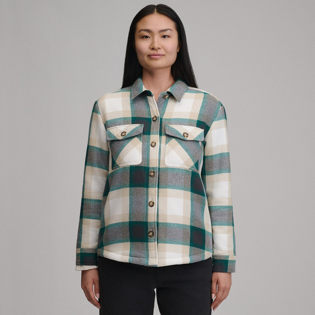 Eddie Bauer Women's Heritage Faux Sherpa Bonded Shirt Jacket product image