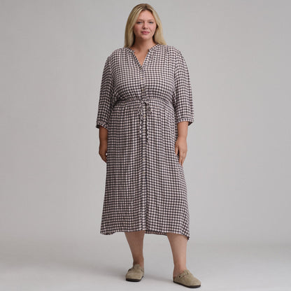 Eddie Bauer Women's Plaid Button Front Belted Midi Dress alternate view 3