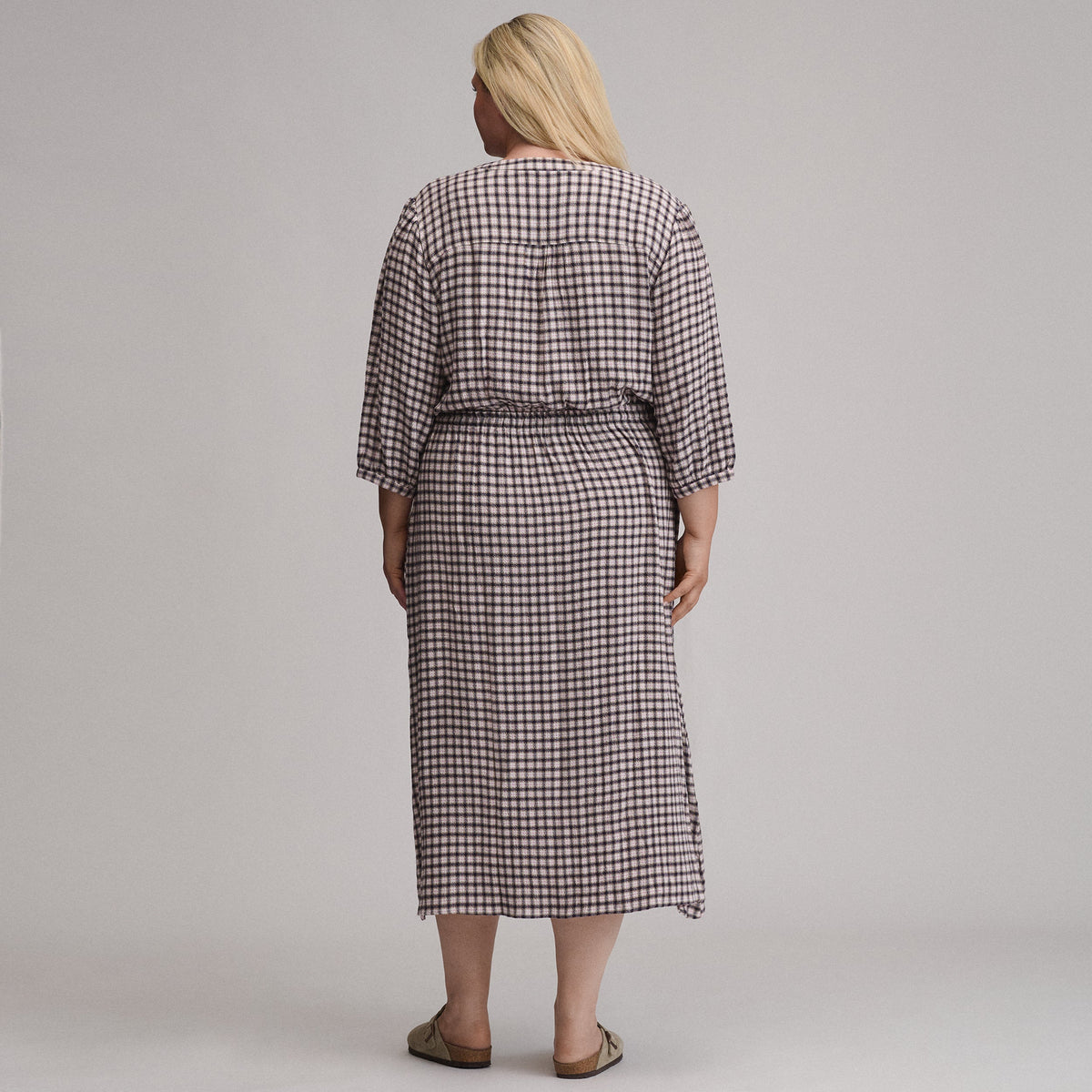 Eddie Bauer Women's Plaid Button Front Belted Midi Dress alternate view 4