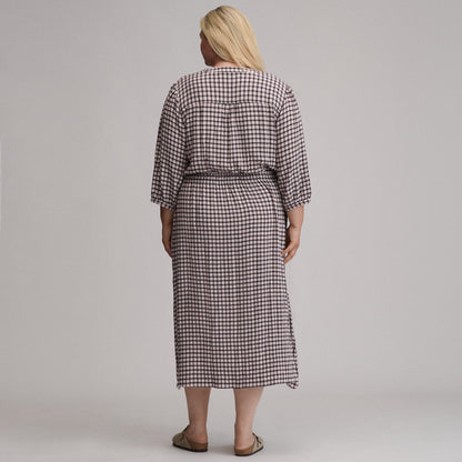 Eddie Bauer Women's Plaid Button Front Belted Midi Dress alternate view 4