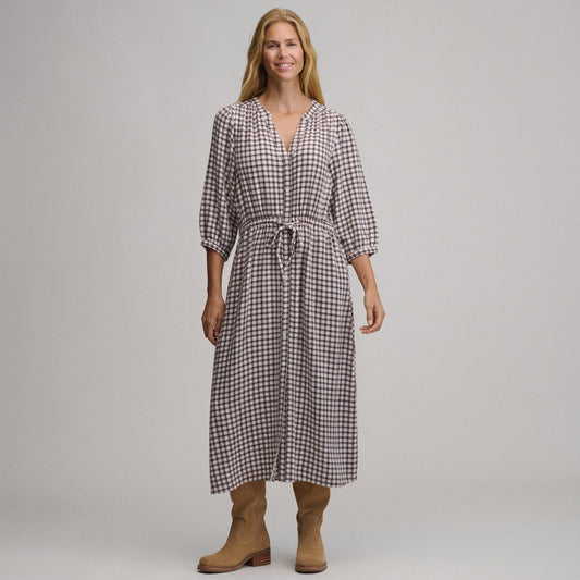 Eddie Bauer Women's Plaid Button Front Belted Midi Dress product image