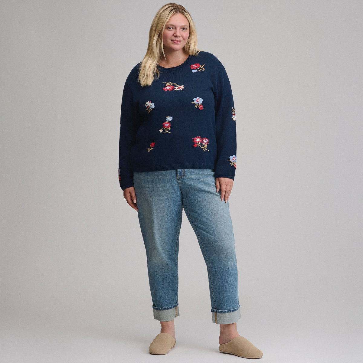 Eddie Bauer Women's Floral Crewneck Sweater alternate view 3