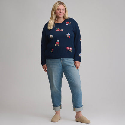 Eddie Bauer Women's Floral Crewneck Sweater alternate view 3