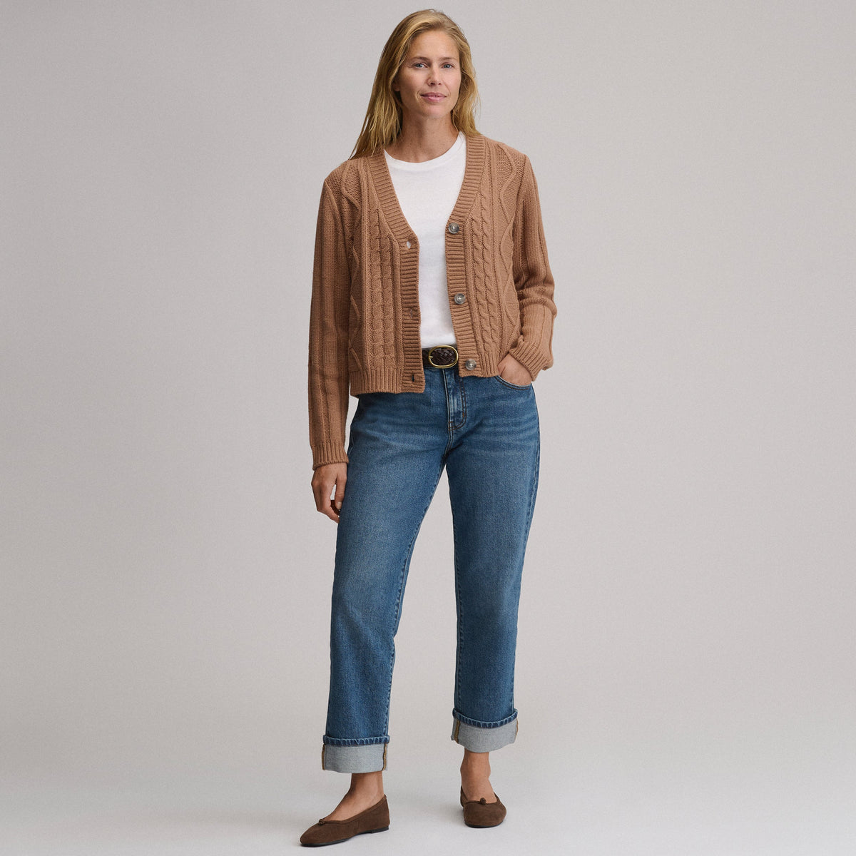 Eddie Bauer Women's Everloft Cable Cardigan Sweater alternate view 3