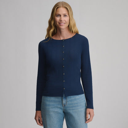 Eddie Bauer Women's Long-Sleeve Pointelle Button Front Top product image