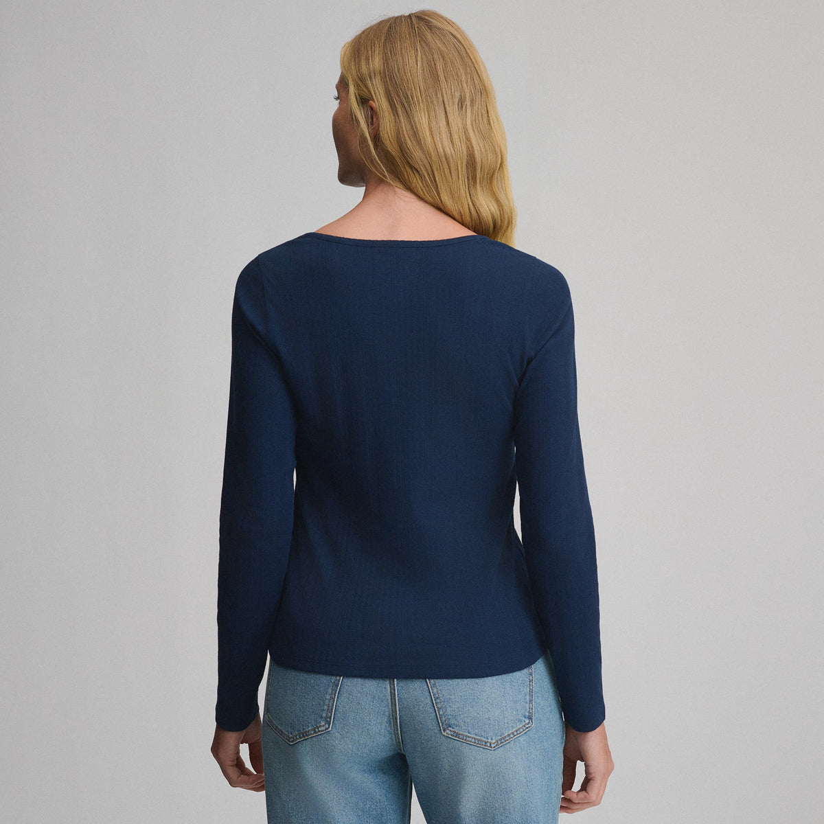 Eddie Bauer Women's Long-Sleeve Pointelle Button Front Top alternate view 1