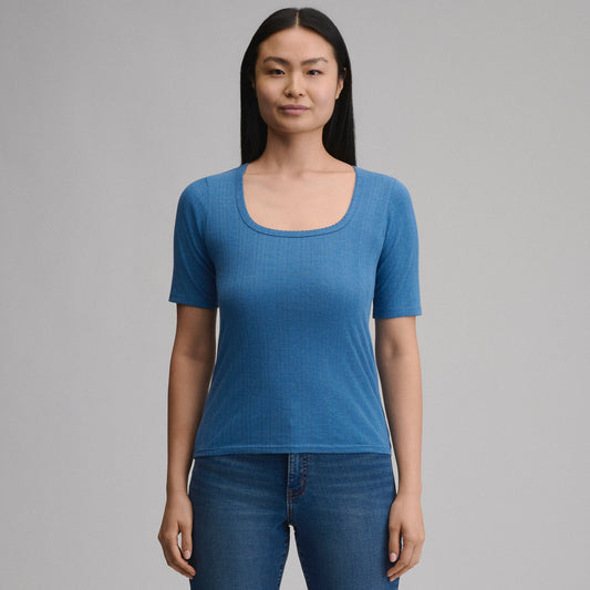 Eddie Bauer Women's Short-Sleeve Pointelle Square-Neck Crew product image