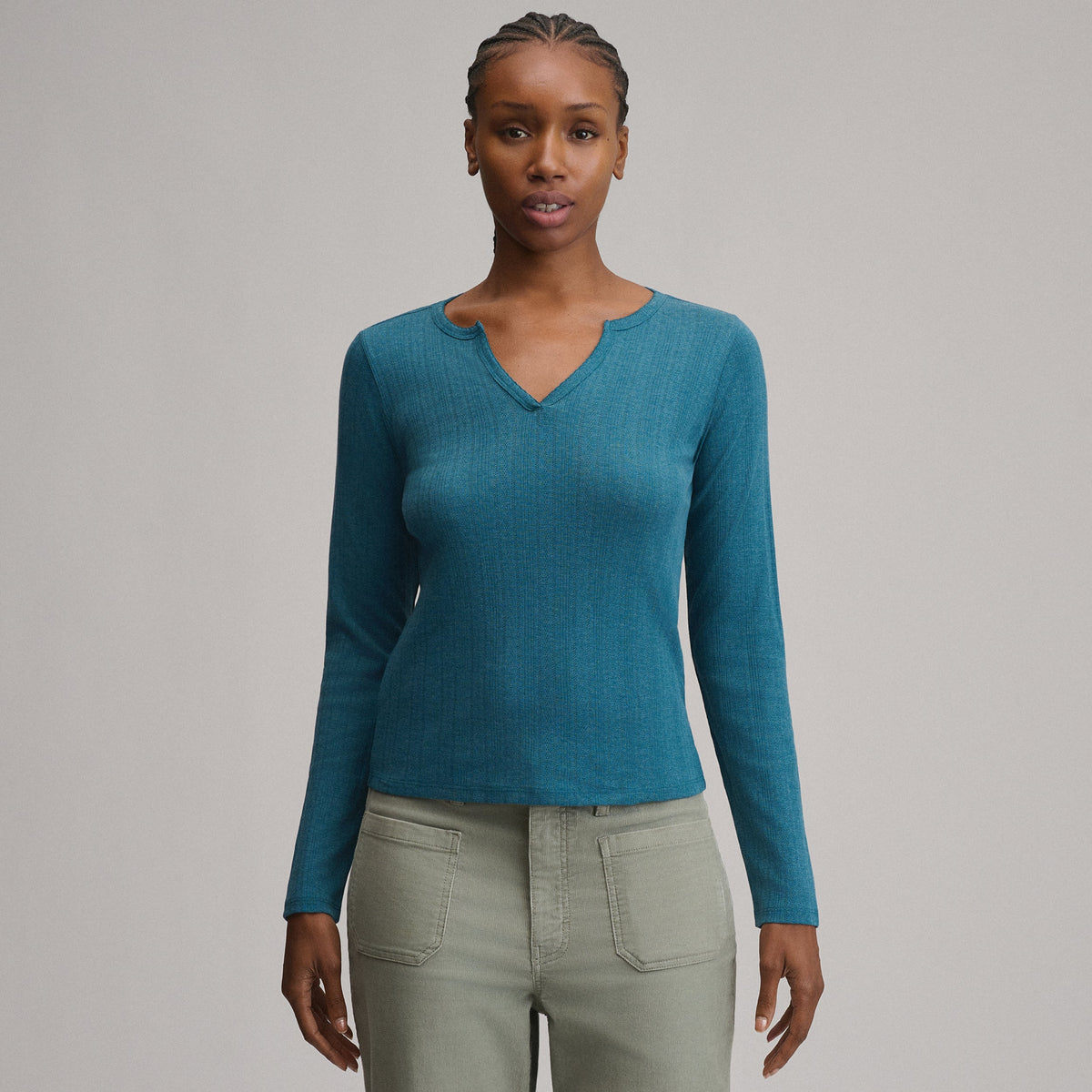 Eddie Bauer Women's Pointelle Notch-Neck Long-Sleeve Crew product image