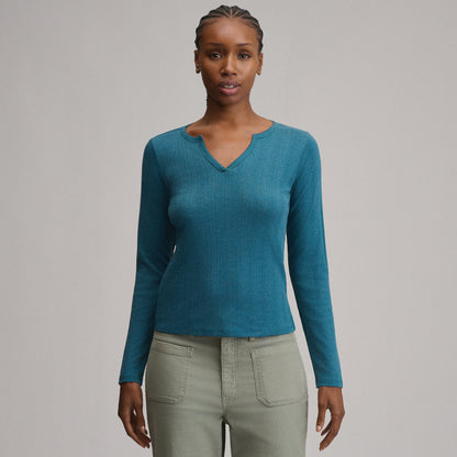 Eddie Bauer Women's Pointelle Notch-Neck Long-Sleeve Crew product image