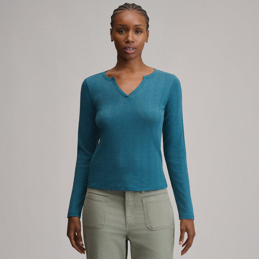 Eddie Bauer Women's Pointelle Notch-Neck Long-Sleeve Crew product image