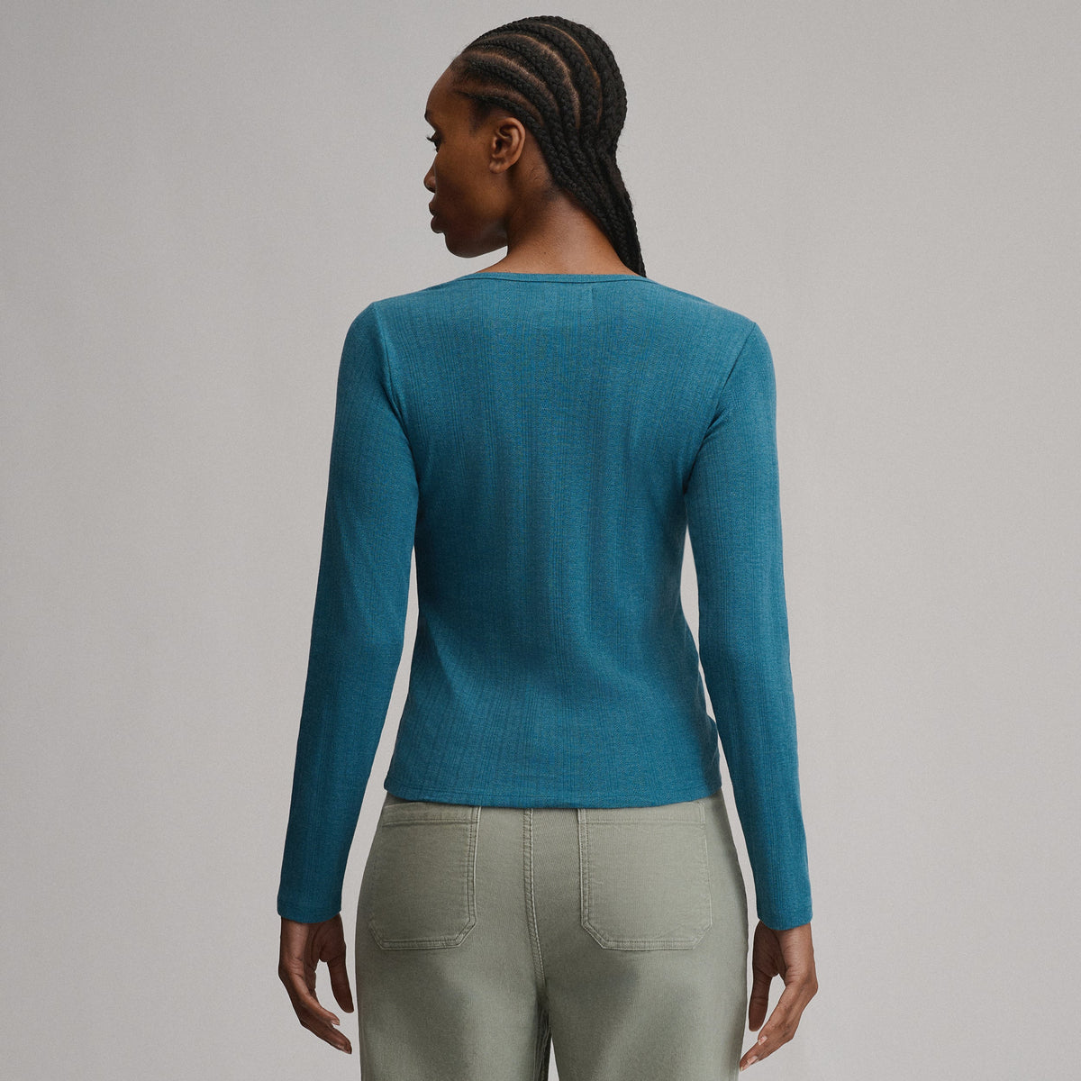 Eddie Bauer Women's Pointelle Notch-Neck Long-Sleeve Crew alternate view 1
