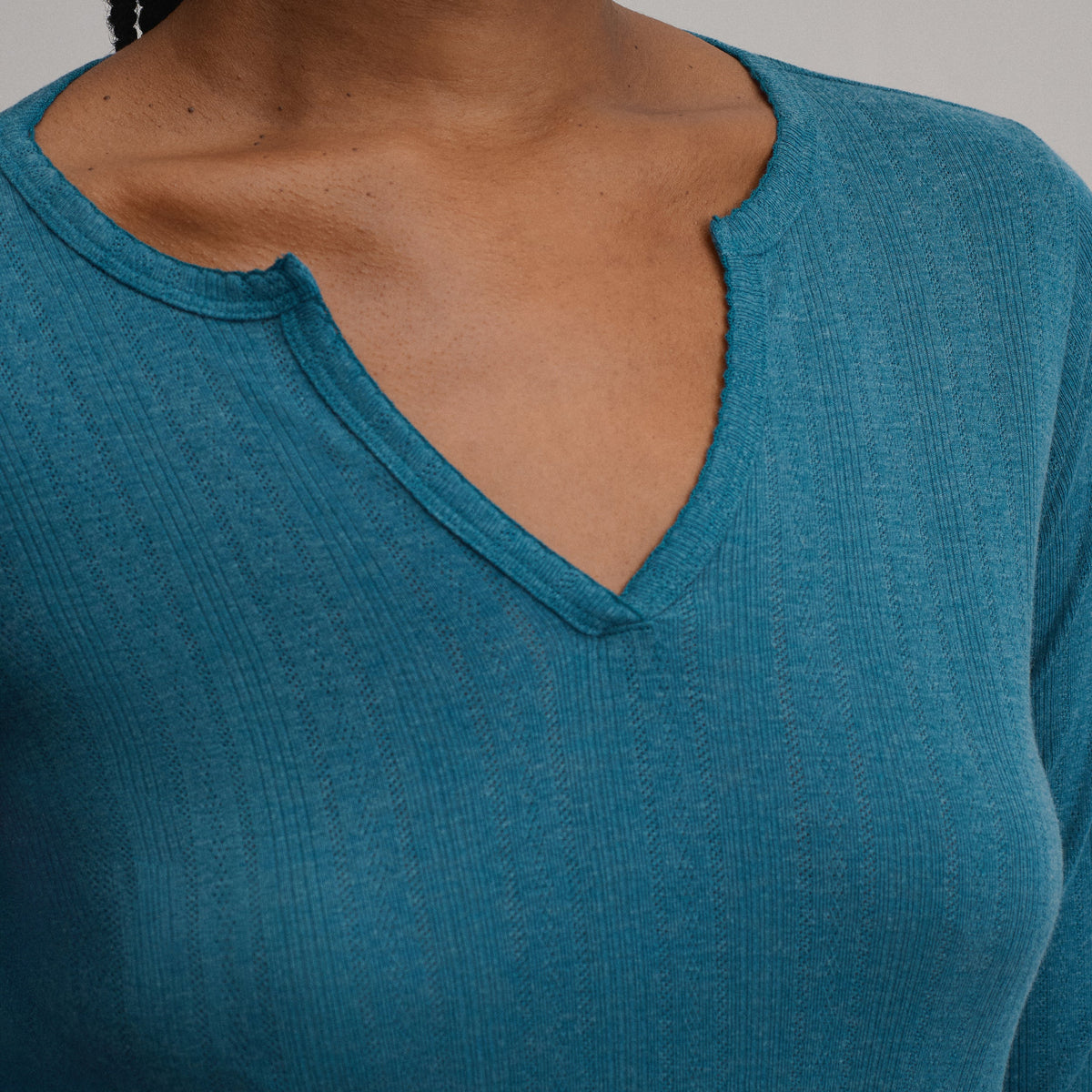 Eddie Bauer Women's Pointelle Notch-Neck Long-Sleeve Crew alternate view 2