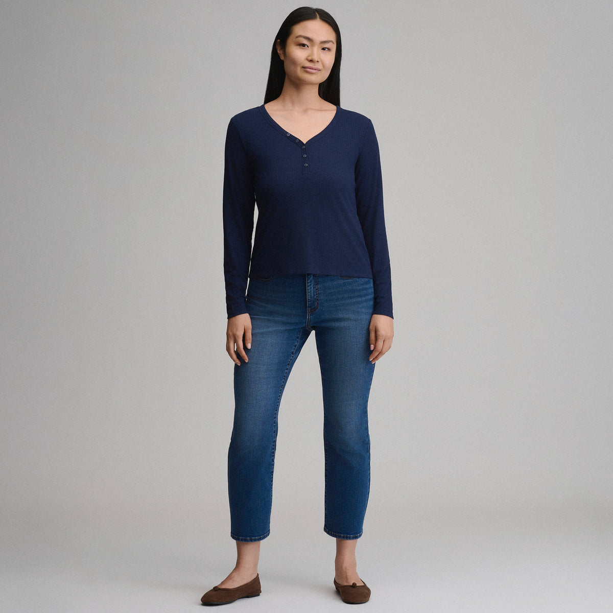 Eddie Bauer Women's Long-Sleeve Multi Button Henley alternate view 3