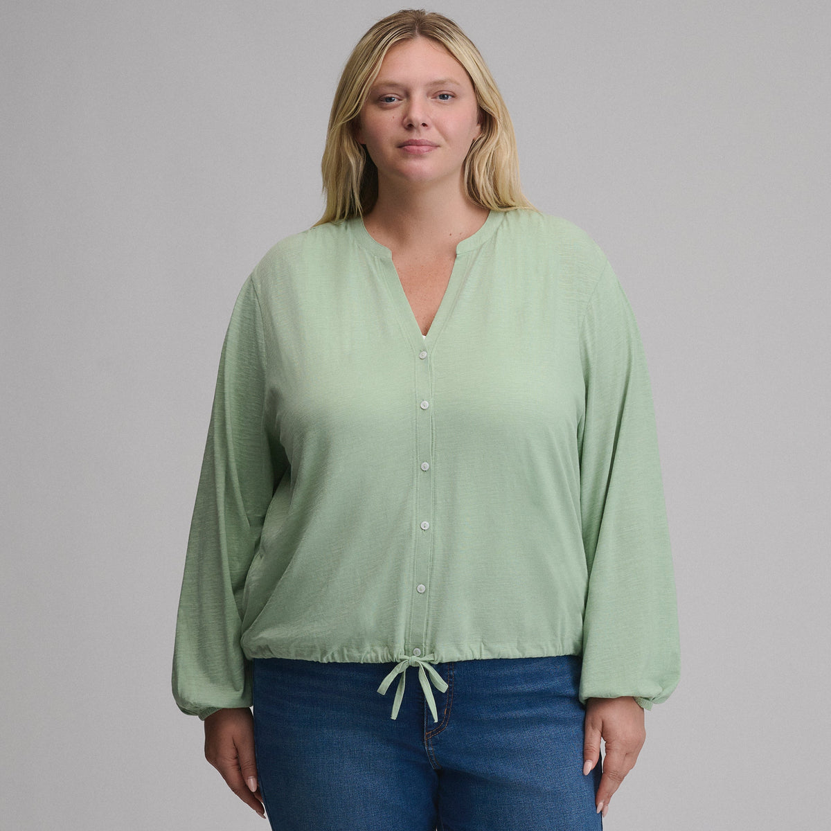 Eddie Bauer Women's Long-Sleeve Button Front Drawstring Hem Top product image