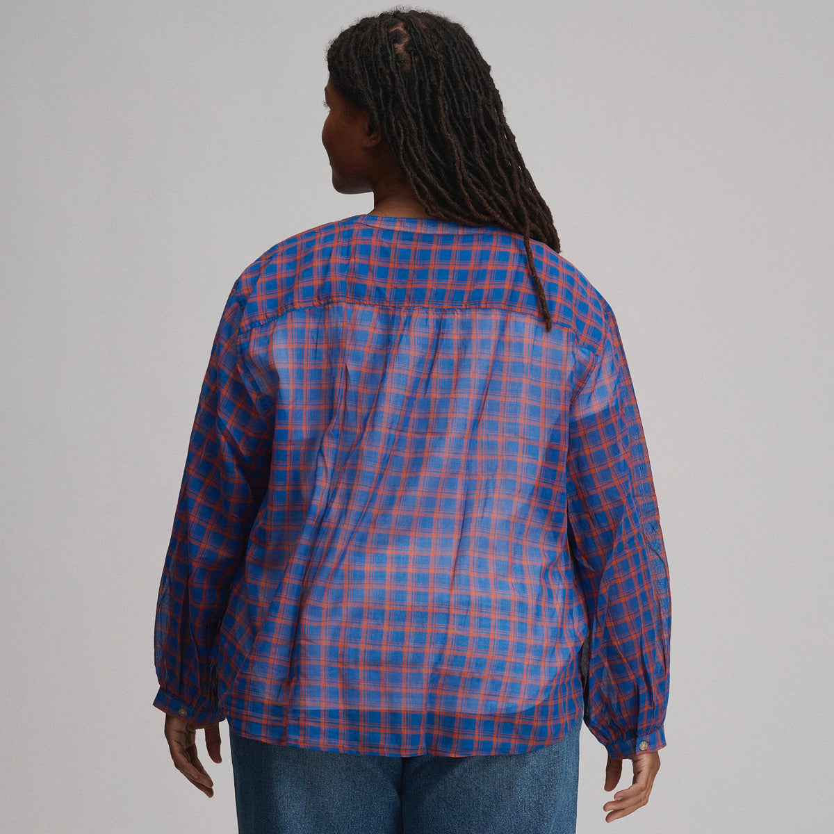 Eddie Bauer Women's Long-Sleeve Collarless Button-Down Shirt alternate view 4