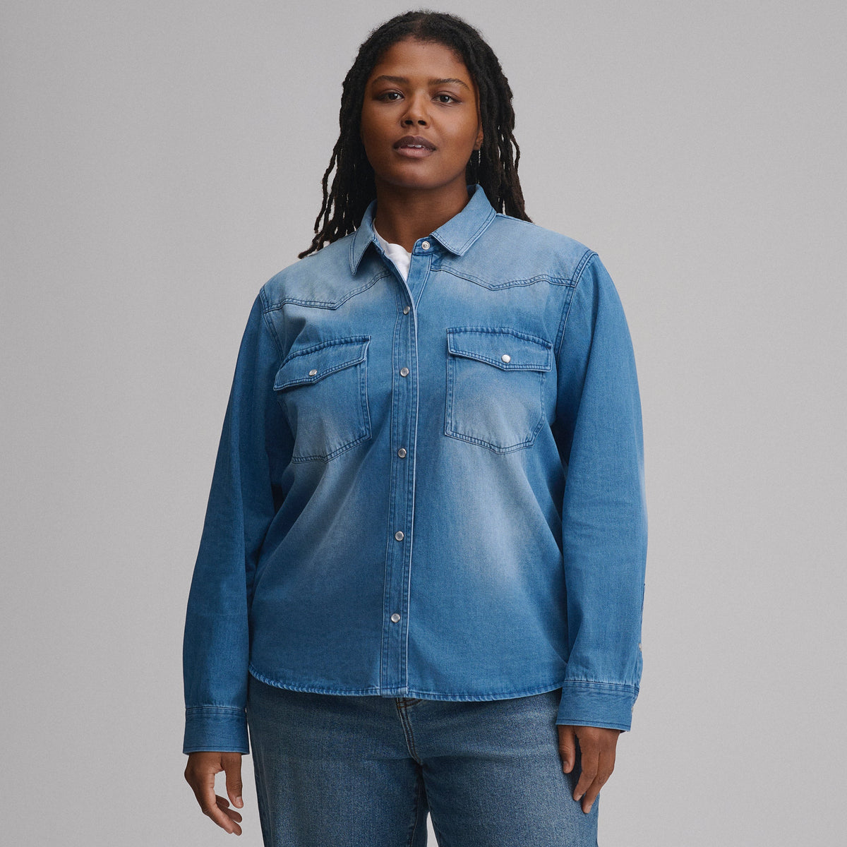 Eddie Bauer Women's Long-Sleeve Western Denim Shirt product image