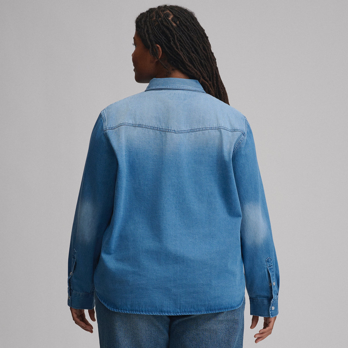 Eddie Bauer Women's Long-Sleeve Western Denim Shirt alternate view 2